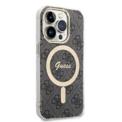 Guess Set GUBPP14XH4EACSK Case+ Charger iPhone 14 Pro Max 6,7" black hard case 4G Print Mag