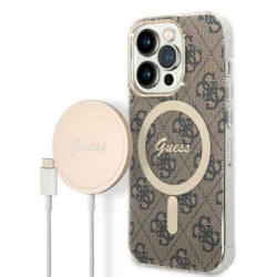 Guess Set GUBPP14XH4EACSW Case+ Charger for iPhone 14 Pro Max 6,7" / brown