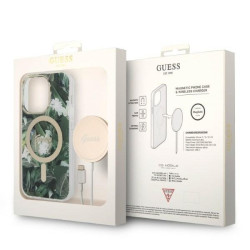 Guess Set GUBPP14XHJEACSA Case+Charger for iPhone 14 Pro Max 6,7" / green