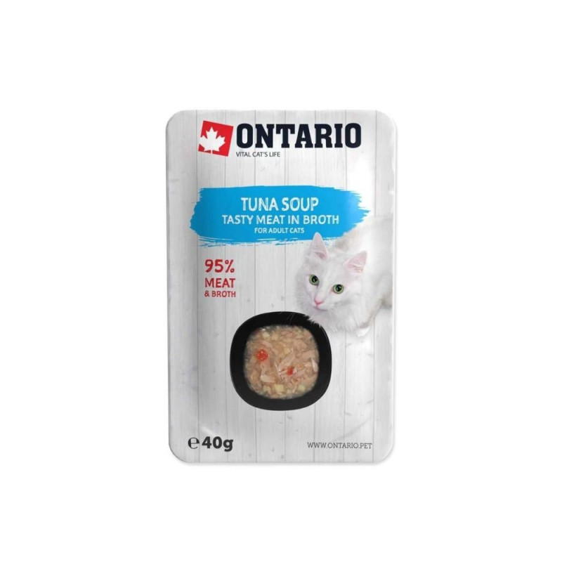 Ontario drėgnas maistas (sriuba) katėms su tunu ir daržovėmis, 40 g