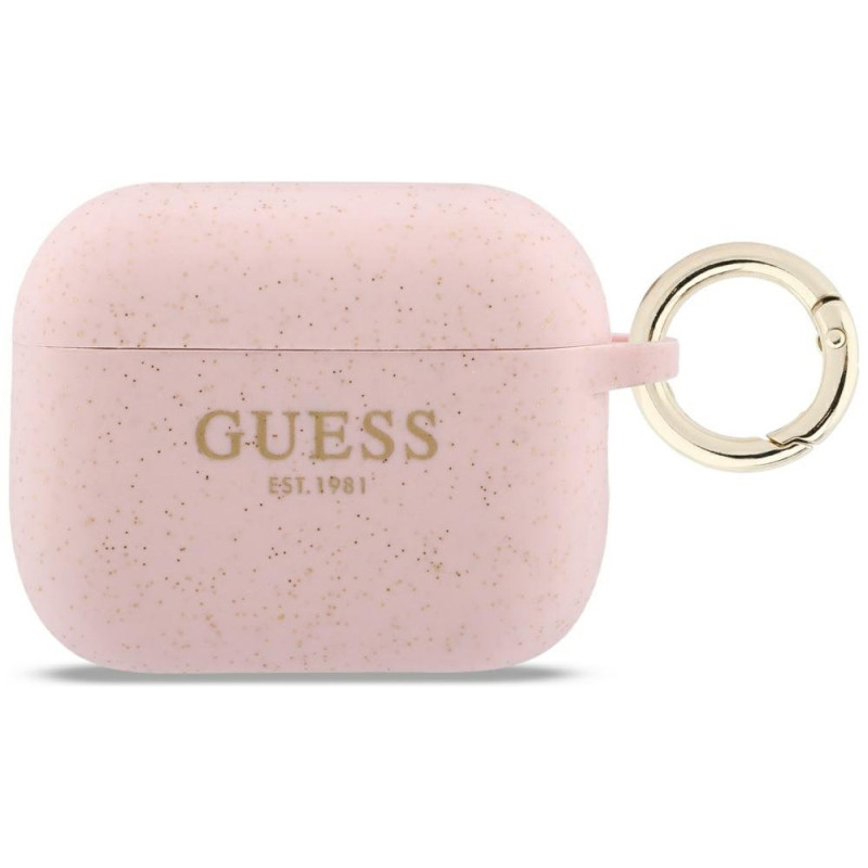 Guess Silicone Glitter Ring Case for AirPods Pro 3 / pink