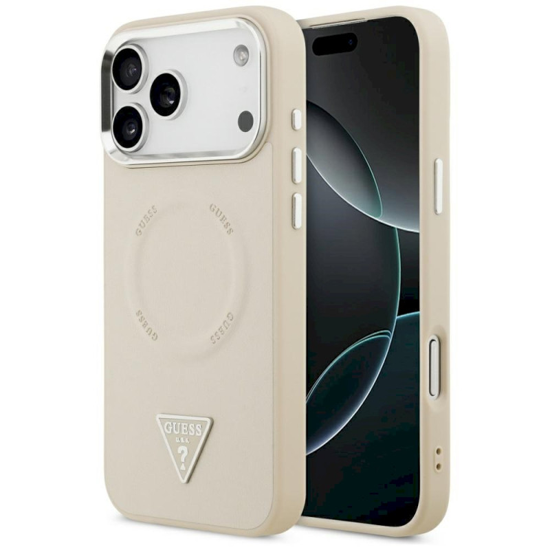 Guess Triangle Logo MagSafe Case for iPhone 17 Pro / beige