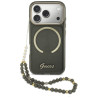 Guess IML Glitters Script Strap MagSafe Case for iPhone 17 Pro / black