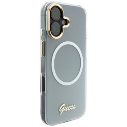Case Guess IML Gradient Script Metal MagSafe for iPhone 17 / white