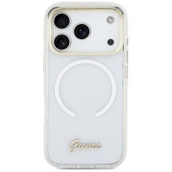 Guess IML Gradient Script Metal MagSafe Case for iPhone 17 Pro / white