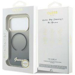 Guess IML Gradient Script Metal MagSafe Case for iPhone 17 Pro Max / black