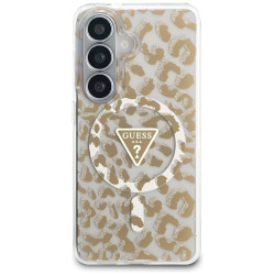 Case Guess IML Leopard Print Triangle MagSafe for Samsung Galaxy S26 / brown