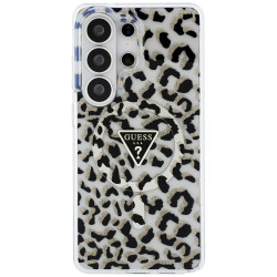 Guess IML Leopard Print Triangle MagSafe Case for Samsung Galaxy S26 Ultra / black
