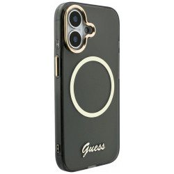 Case Guess IML Script Metal MagSafe for iPhone 17 / black