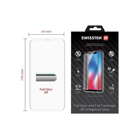 Swissten Ultra Durable 3D Full Face Tempered Glass Apple iPhone XR White