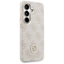 Case Guess 4G Rhinestone Round Logo MagSafe for Samsung Galaxy S26 / pink