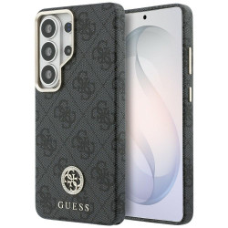 Guess 4G Rhinestone Round Logo MagSafe Case for Samsung Galaxy S26 Ultra / black