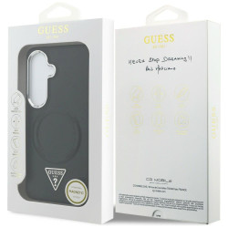 Guess Embossed Ring Triangle Logo MagSafe Case for Samsung Galaxy S26 / black