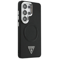 Case Guess Embossed Ring Triangle Logo MagSafe for Samsung Galaxy S26 Ultra / black