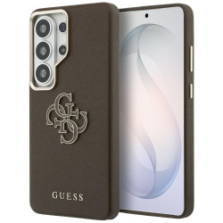 Guess Grained Big 4G Metal Logo Case for Samsung Galaxy S26 Ultra / brown