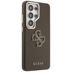 Guess Grained Big 4G Metal Logo Case for Samsung Galaxy S26 Ultra / brown