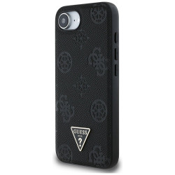 Guess Grained Hot Stamp Peony Triangle Logo MagSafe Case for iPhone 16e / 17e / black