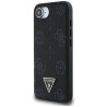 Guess Grained Hot Stamp Peony Triangle Logo MagSafe Case for iPhone 16e / 17e / black