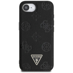 Guess Grained Hot Stamp Peony Triangle Logo MagSafe Case for iPhone 16e / 17e / black