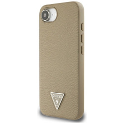 Case Guess Grained Triangle MagSafe for iPhone 16e / 17e / brown