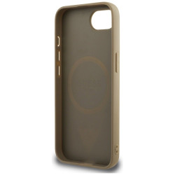 Case Guess Grained Triangle MagSafe for iPhone 16e / 17e / brown