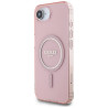 Guess IML Glitter Circle MagSafe Case for iPhone 16e/17e / pink