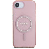 Guess IML Glitter Circle MagSafe Case for iPhone 16e/17e / pink