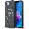 Case Guess IML Metal Glitter 4G Circle Triangle MagSafe for iPhone 16e / 17e black