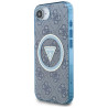 Case Guess IML Metal Glitter 4G Circle Triangle MagSafe for iPhone 16e/17e / blue