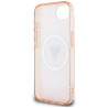 Case Guess IML Metal Glitter 4G Circle Triangle MagSafe for iPhone 16e / 17e / pink