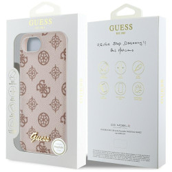 Case Guess Peony Script Logo MagSafe for iPhone 16e / 17e / brown