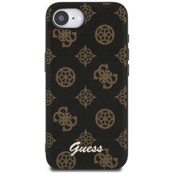 Case Guess Peony Script Logo MagSafe for iPhone 16e / 17e / black