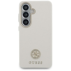 Case Guess Rhinestone Round Logo MagSafe for Samsung Galaxy S26 Plus / beige