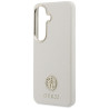 Case Guess Rhinestone Round Logo MagSafe for Samsung Galaxy S26 Plus / beige