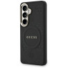 Guess Saffiano Peony Embossed Ring MagSafe Case for Samsung Galaxy S26 Plus / black