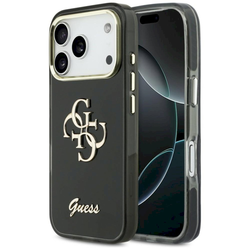 Guess IML 4G Script Metal Case for iPhone 17 Pro / black