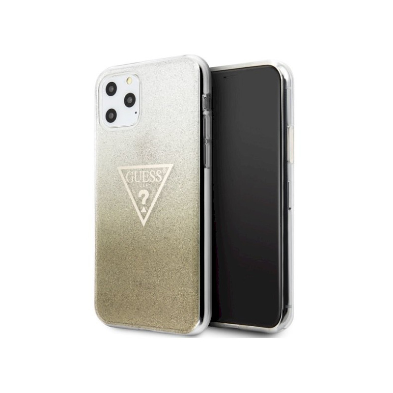 Guess GUHCN65SGTLGO Hardcase Glitter Triangle for iPhone 11 Pro Max / gold
