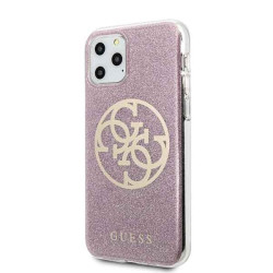 Guess GUHCN58PCUGLPI 4G Circle Glitter Hard Case for iPhone 11 Pro / pink