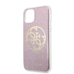Guess GUHCN58PCUGLPI 4G Circle Glitter Hard Case for iPhone 11 Pro / pink