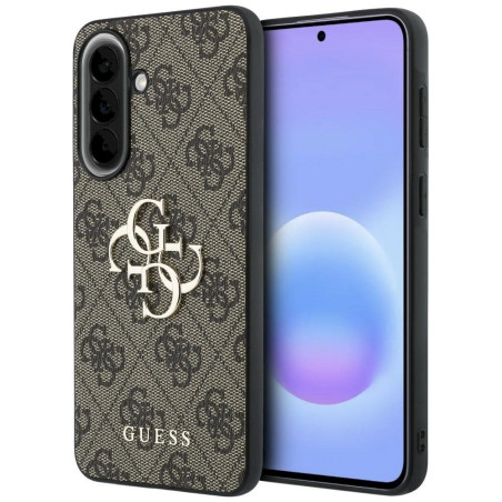 Guess Leather 4G Metal Logo Case for Samsung Galaxy A57 5G / brown