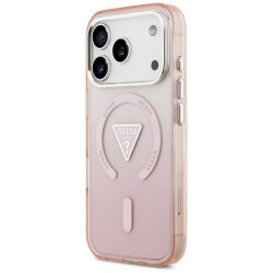 Case Guess IML Gradient Triangle Logo MagSafe for iPhone 17 Pro / pink