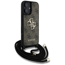 Guess 4G Big Logo Cord Stap Crossbody Case for iPhone 16 Plus / brown