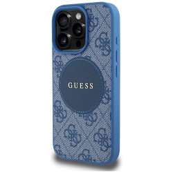 Guess 4G Circle Classic Logo MagSafe Case for iPhone 16 Pro Max / blue