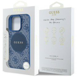 Guess 4G Circle Classic Logo MagSafe Case for iPhone 16 Pro / blue