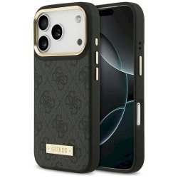 Guess 4G Logo Plate MagSafe Case for iPhone 17 Pro / Black