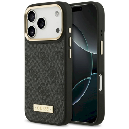 Guess 4G Logo Plate MagSafe Case for iPhone 17 Pro / Black