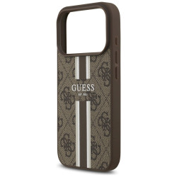 Guess 4G Printed Stripes MagSafe Case for iPhone 17 Pro / brown