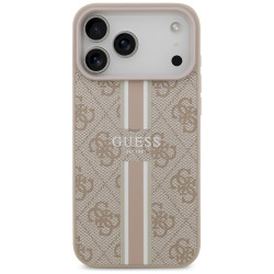 Case Guess 4G Printed Stripes MagSafe for iPhone 17 Pro Max / pink