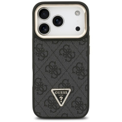 Guess 4G PU Triangle Logo & Stand Camera Magsafe Case for iPhone 17 Pro / black