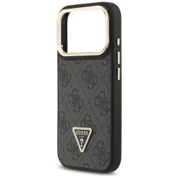Guess 4G PU Triangle Logo & Stand Camera Magsafe Case for iPhone 17 Pro / black